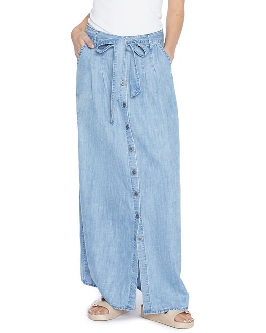 Wash Lab Denim Soft Denim Maxi Skirt in Blue Lyst
