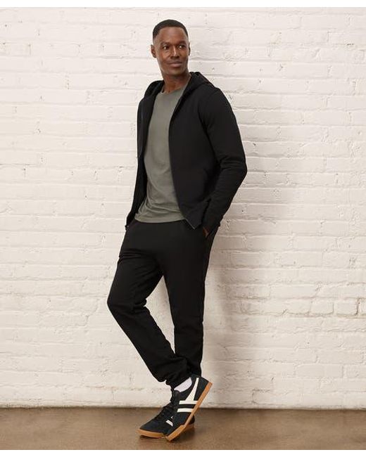 Pact Black Organic Brushed Fleece Sweatpant for men