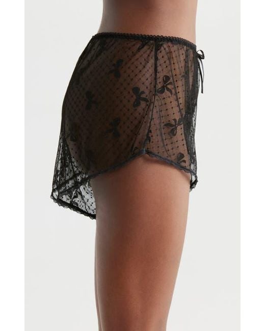 Kilo Brava Brown Bow Dotted Mesh Shorts