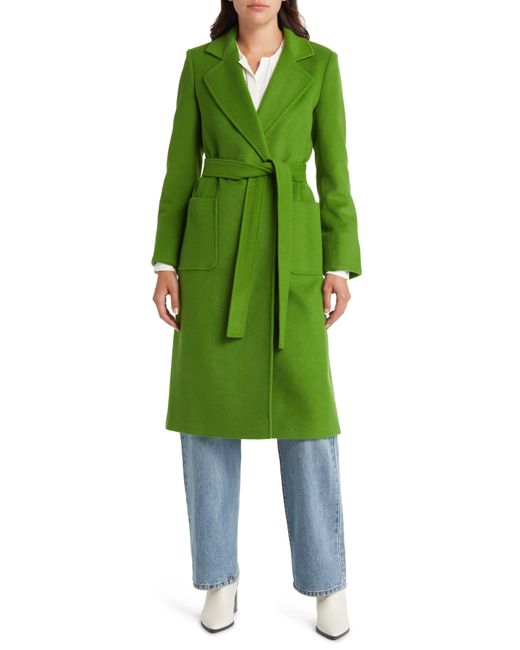 Sam Edelman Green Wool Blend Wrap Coat