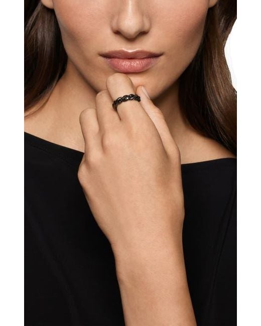 David Yurman Black Sculpted Cable Flex Band Ring