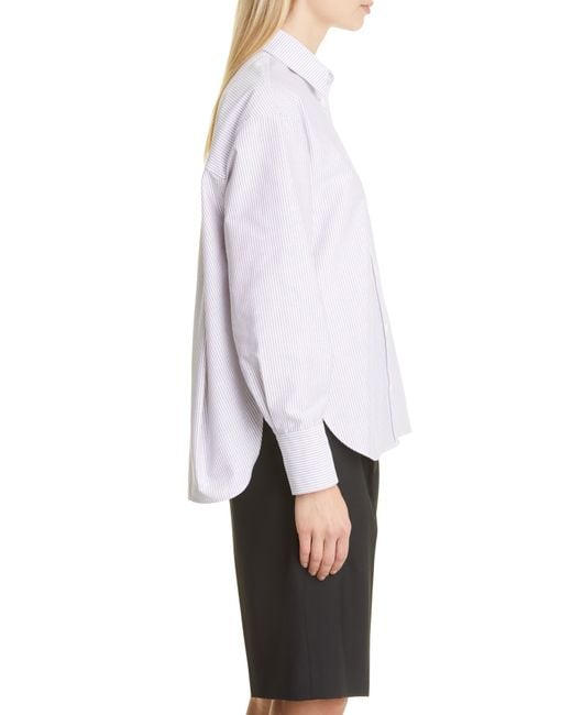 Maria McManus White Stripe Oversize Organic Cotton Button-up Oxford Shirt