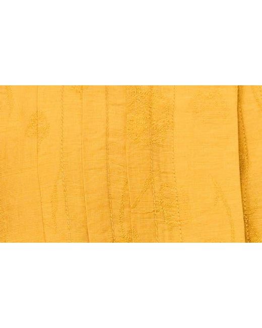 Halogen® Yellow Pintuck Pleat Button-Up Top