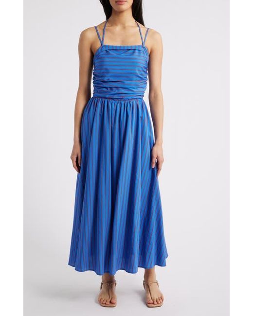 blue fit and flare halter dress FRNCH Laeila & in _okendo:syndication_key:CL129887002