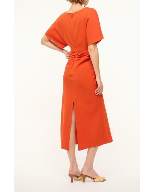 Staud Orange Amelie Midi Dress
