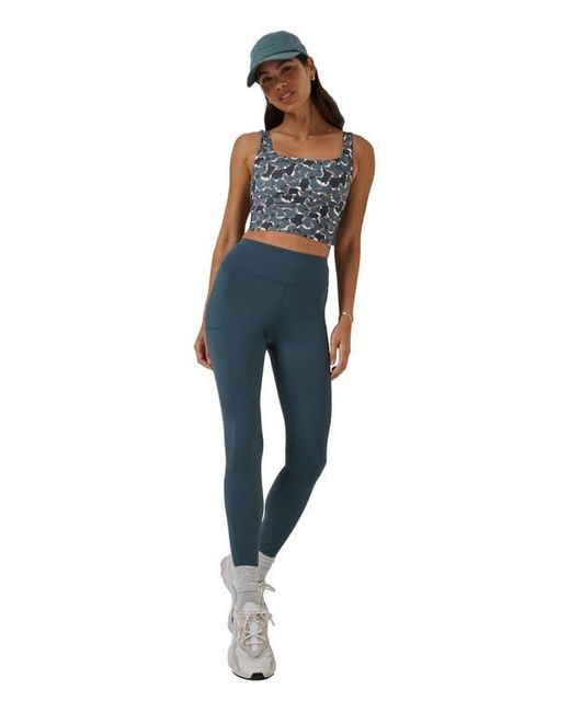 Travis Mathew Blue Moveknit Bonded Pocket Leggings