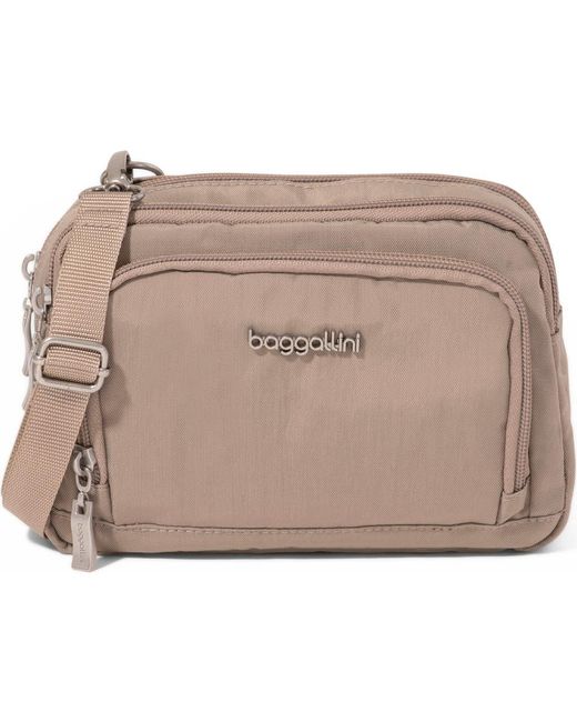 Baggallini Natural Trifecta Rfid Wallet Crossbody Bag