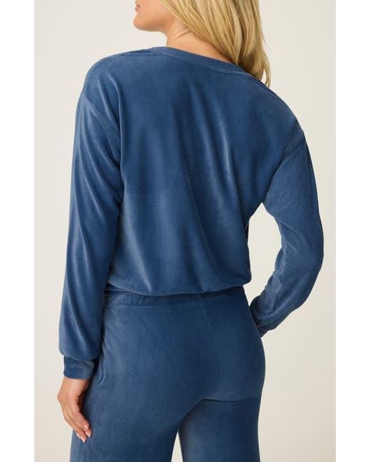 Pj Salvage Blue Craving Corduroy Long Sleeve Pajama Top