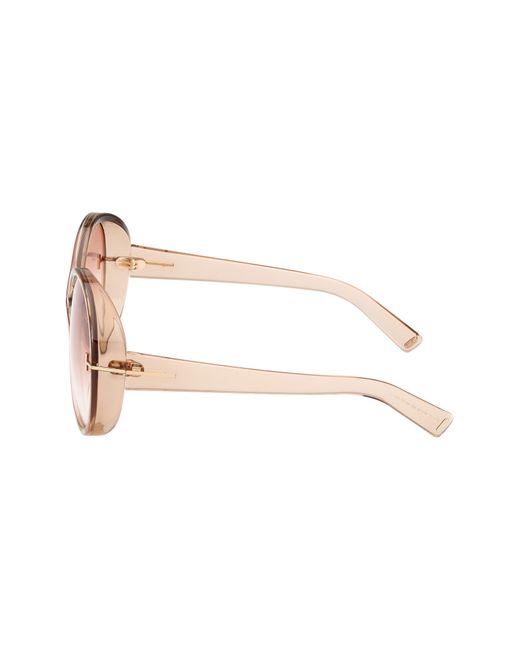 Tom Ford Pink Edie 64mm Oversize Round Sunglasses