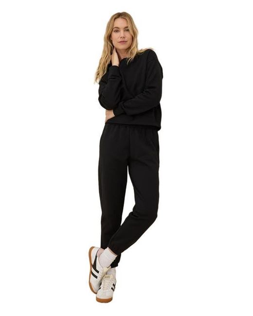 Pact Women's Black Organic Brushed Fleece Crew Sweatshirt