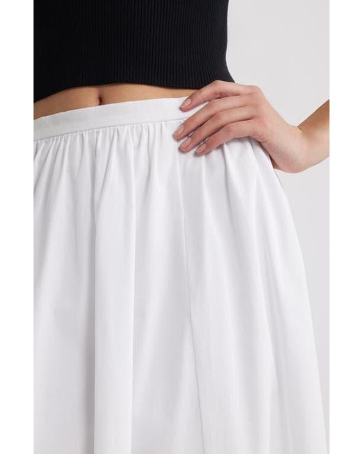 Open Edit White Cotton Poplin Maxi Skirt