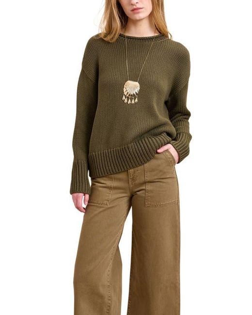 La Ligne Green Solid Marina Sweater