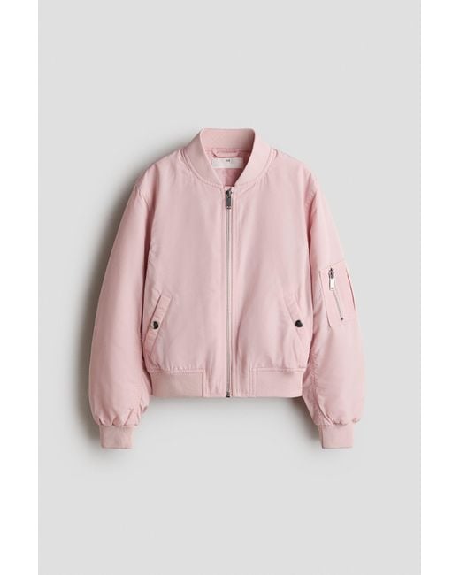 H&M Pink Padded Bomber Jacket