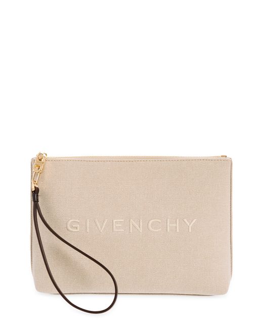 Givenchy Natural Logo Canvas Travel Pouch