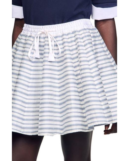 Sandro Blue Spiral Print Skater Skirt