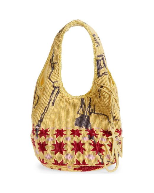 J.W. Anderson Yellow Mini Beaded Shopper Bag
