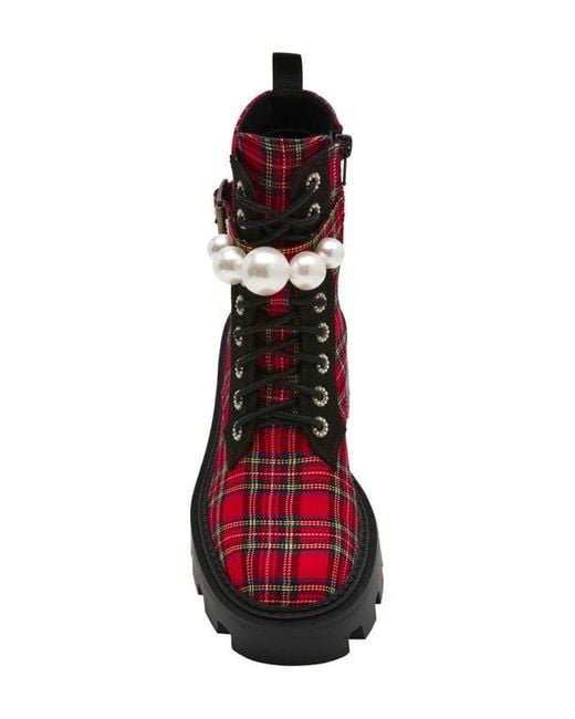 Betsey Johnson Red Jonnie Lug Sole Boot