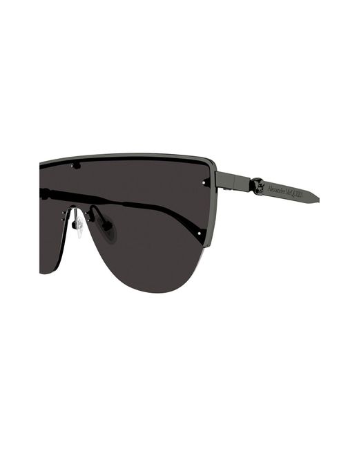 Alexander McQueen Black 99mm Oversize Mask Sunglasses for men