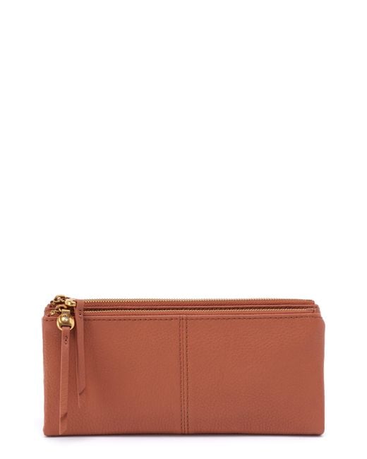Hobo International Keen Large Zip Top Leather Bifold Wallet in Brown | Lyst