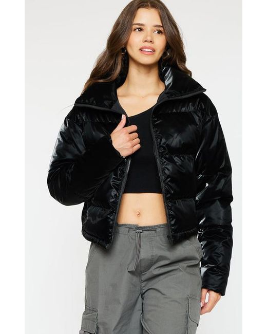 Kancan Black Lux Cropped Puffer Jacket