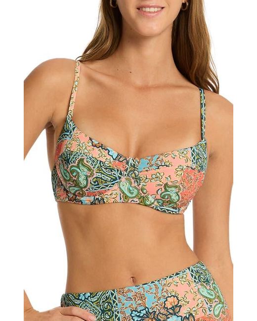 Sea Level Green Java Underwire Balconette Bikini Top