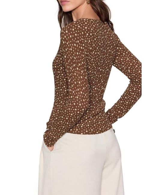Next Brown Spotty Button-Up Knit Top