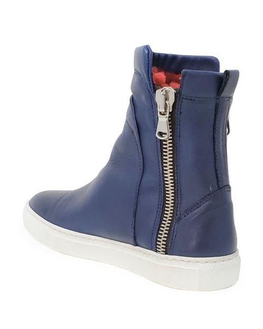 Madison Maison Blue Double Zip Shearling Boot