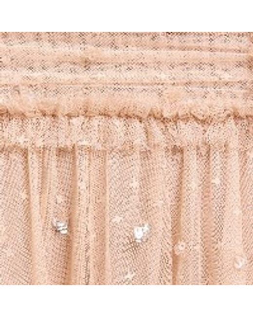 Needle & Thread Natural Gigi Dot One-Shoulder Rouched Gown