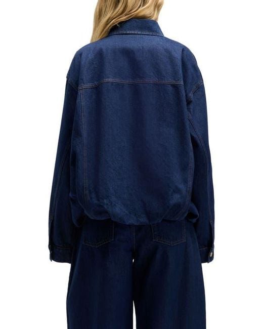 7 For All Mankind Blue Oversize Denim Jacket