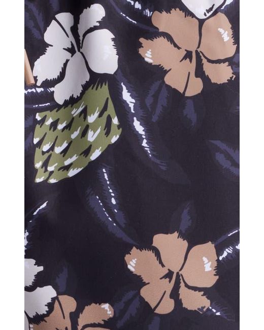 Boss Blue Piranha Floral Swim Trunks for men