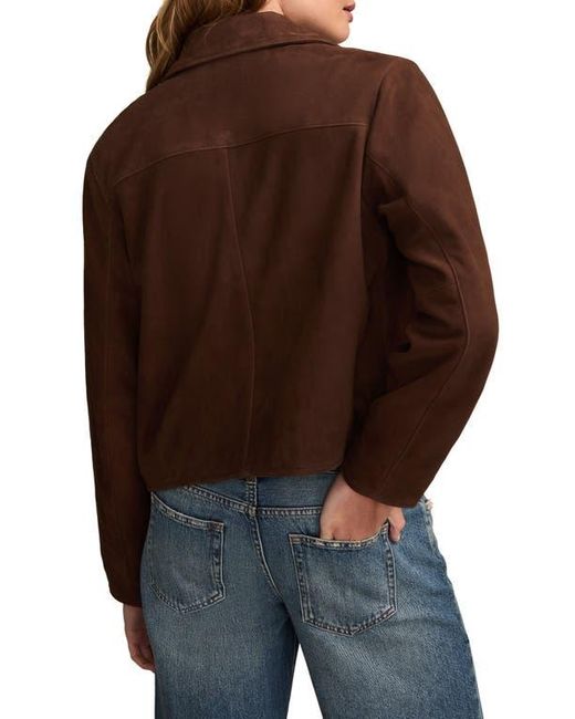 Lucky Brand Brown Button Front Suede Jacket