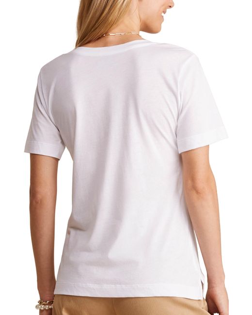 Vineyard Vines White Clean Jersey V-neck T-shirt