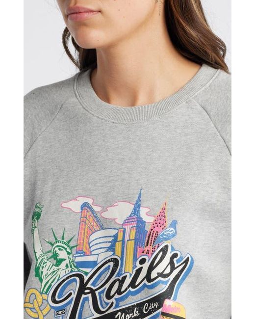 Rails Gray Logo Raglan Sweatshirt
