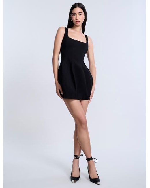 BCBGMAXAZRIA Black Solid Structure Mini Dress