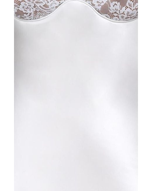 House Of Cb White Athenea Satin Minidress