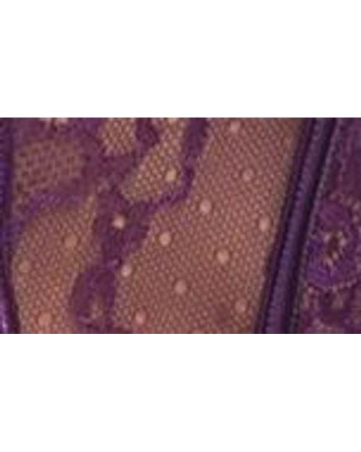 ROMA CONFIDENTIAL Purple Lace Fetish Sheer Teddy