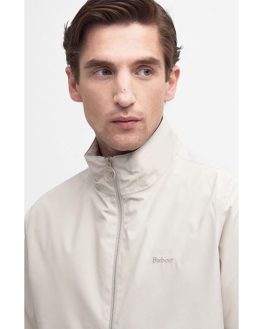 Barbour White Korbel Zip-up Rain Jacket for men