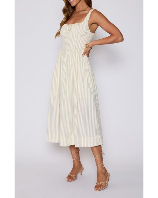 Vici Collection Natural Callie Fit & Flare Milkmaid Sundress