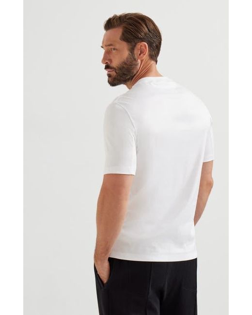 Brunello Cucinelli White Jersey T-Shirt for men
