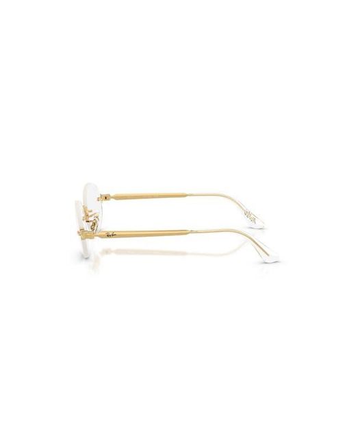 Ray-Ban Metallic 52Mm Oval Optical Glasses