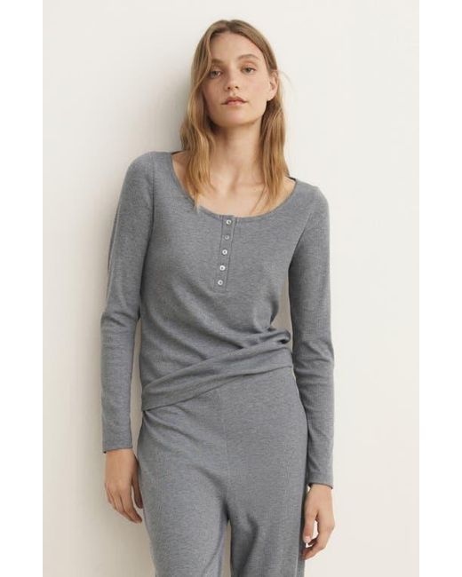 Mango Gray Rib Pajama Pants