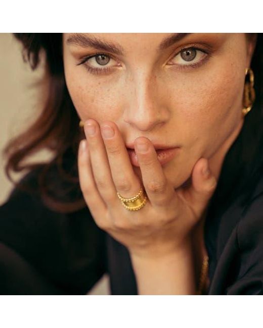 ZARUX Metallic Side Braid Ring