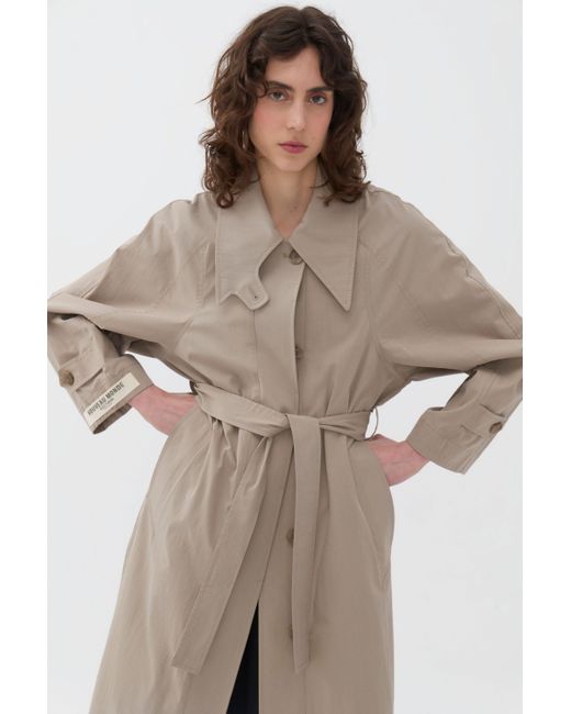 Nocturne Natural Double-breasted Oversized Trench Coat