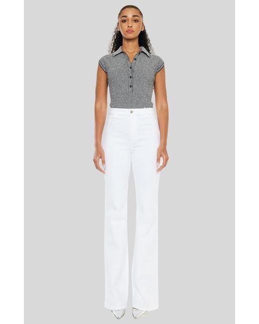 Kancan White Celia Ultra High Rise Wide Flare Jeans