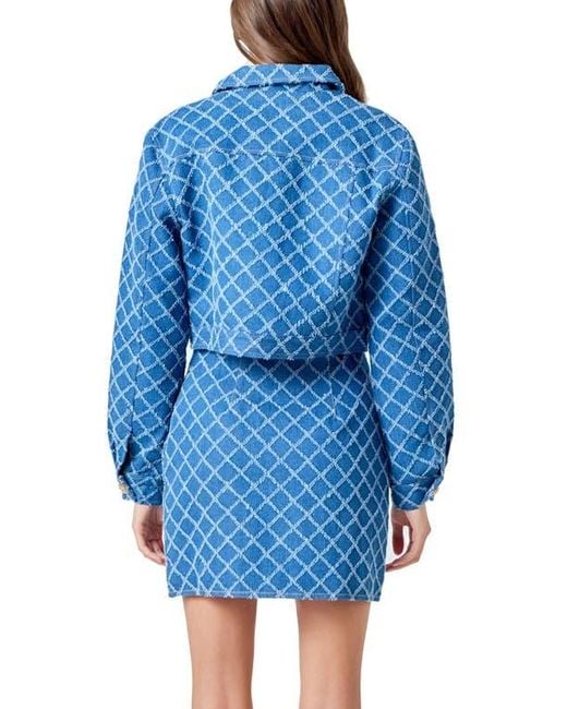 Endless Rose Blue Crop Jacket