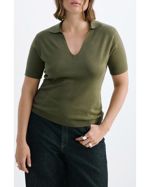 Mango Green Johnny Collar Polo