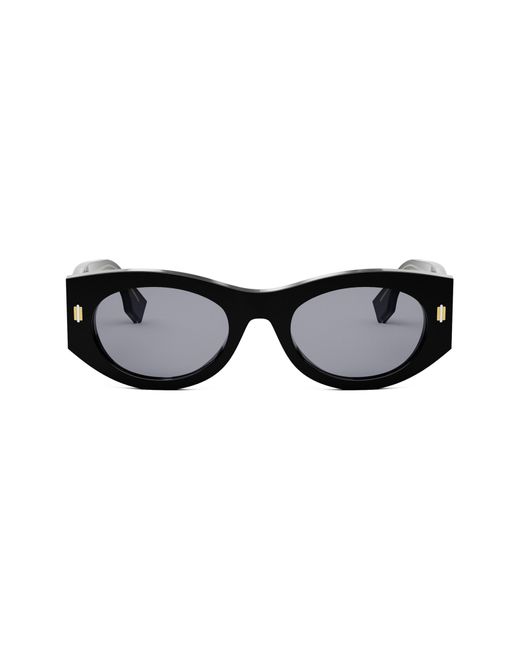 Fendi Black The Roma 52mm Oval Sunglasses