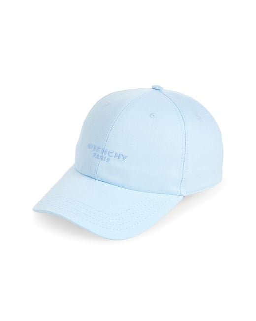 Givenchy Blue Embroidered Logo Adjustable Baseball Cap for men