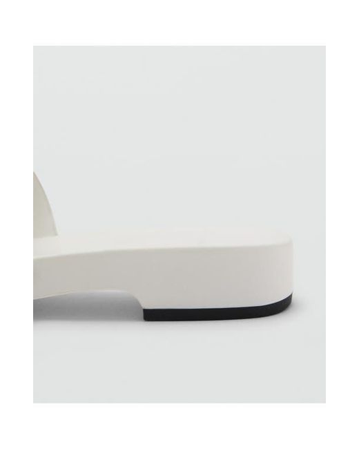 Mango White Studded Slide Sandal
