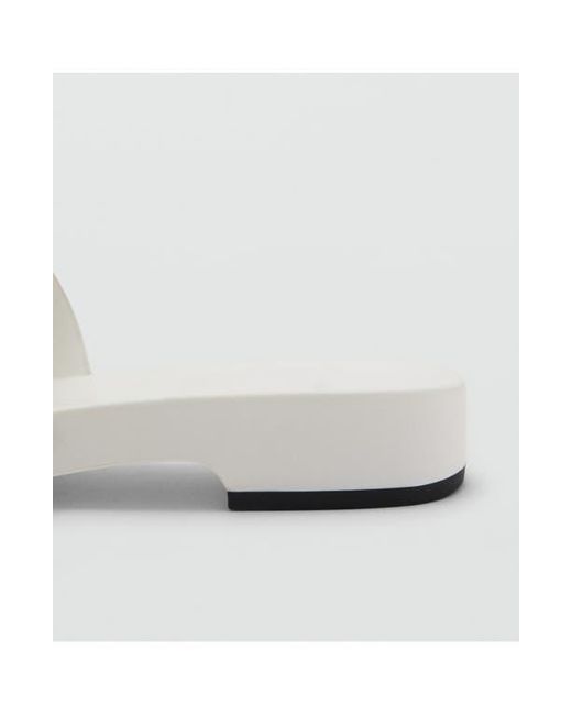 Mango White Studded Slide Sandal